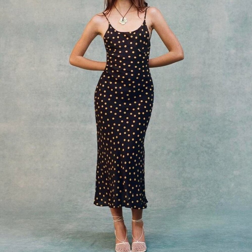 Realisation Par The Iggy Yellow Polka Dot Maxi Dress XXS
